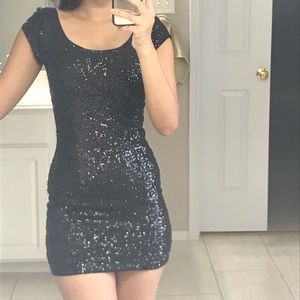H&M Sequin Black Dress